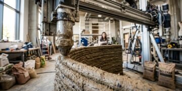 Pesquisadores da Universidade Estadual do Oregon desenvolvem material imprimível em 3D feito com argila, cânhamo e biochar que endurece 10 vezes mais rápido que o concreto tradicional