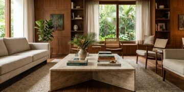 Casa chique de verdade une pedra natural, madeira, design assinado e detalhes cheios de história