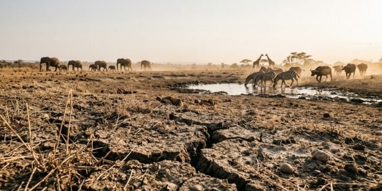 Seca na savana africana revela a luta extrema dos animais por água, alimento e sobrevivência