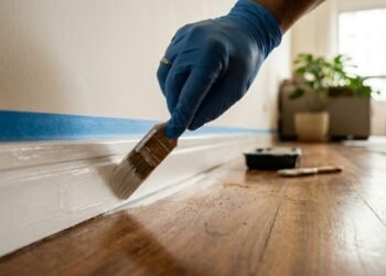 Rodapé branco, tons terrosos e marcenaria clara transformam qualquer casa sem esforço
