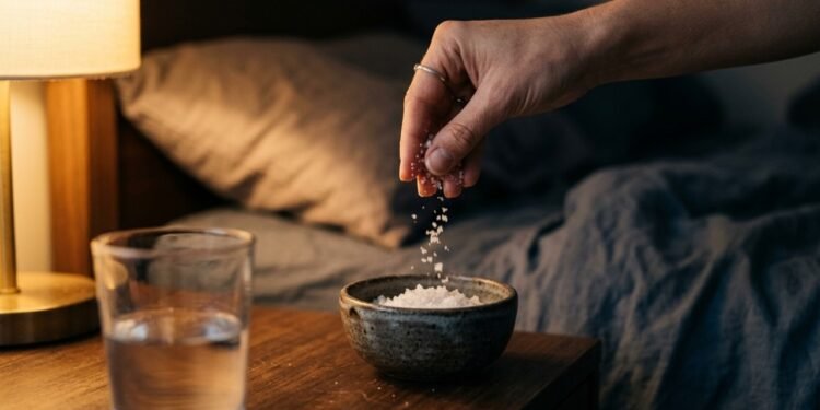 O ritual com sal grosso antes de dormir revela o peso emocional que você carrega em silêncio