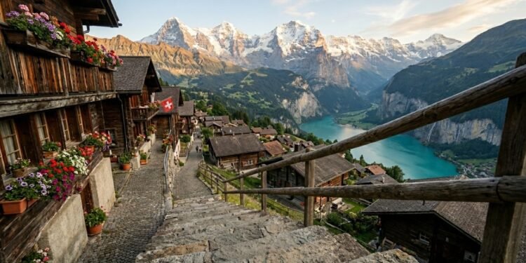 Maravilhas da Suíça revelam vilas alpinas, lagos surreais e paisagens que parecem conto de fadas