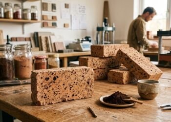 Pesquisadores australianos fabricam tijolos a partir de resíduos de café usando 80% menos energia; eles excedem em mais do que o dobro a resistência mínima exigida na Austrália