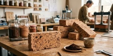 Pesquisadores australianos fabricam tijolos a partir de resíduos de café usando 80% menos energia; eles excedem em mais do que o dobro a resistência mínima exigida na Austrália