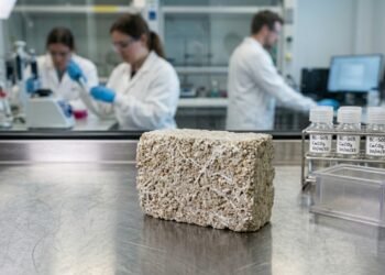 Cientistas da Universidade de Stuttgart desenvolveram um novo material de construção sustentável produzido a partir de processos microbianos utilizando urina humana