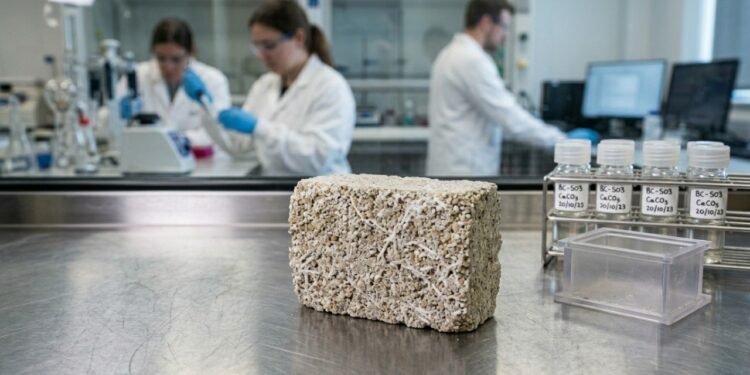 Cientistas da Universidade de Stuttgart desenvolveram um novo material de construção sustentável produzido a partir de processos microbianos utilizando urina humana