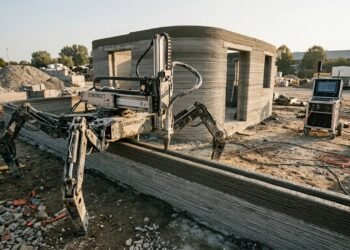 Startup australiana revela robô com pernas de aranha que promete imprimir uma casa de 200m² em um único dia, usando resíduos reciclados