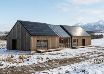 A curiosa casa japonesa em forma de celeiro que produz quase o dobro da energia que consome