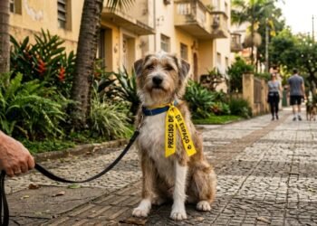 O significado crucial das fitas coloridas nas guias de cães e o que elas indicam sobre a socialização do pet