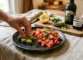 Amasse as azeitonas verdes com tomate e descubra a salada turca refrescante que conquista pelo sabor