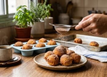 O bolinho de chuva ganhou uma versão assada que reduz a bagunça na cozinha sem abrir mão do sabor