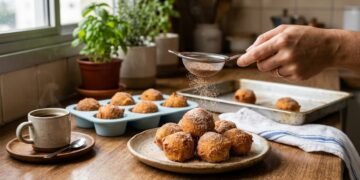 O bolinho de chuva ganhou uma versão assada que reduz a bagunça na cozinha sem abrir mão do sabor