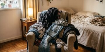 Psicólogo explica o que significa ter uma cadeira empilhada de roupas