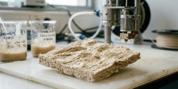 Pesquisadores suecos transformam levedura de cerveja reciclada em um material arquitetônico imprimível em 3D que se biodegrada ao final de sua vida útil