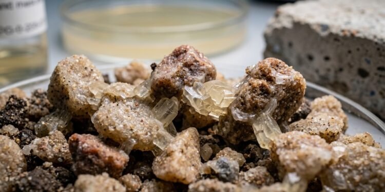 Cientistas desenvolveram um método inovador para liofilizar bactérias, usando-as como uma "cola" para fortalecer o solo e reparar estruturas de concreto
