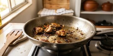 Como evitar que alimentos grudem na panela usando teste da gota de água