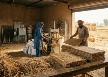 Engenheiro indiano transforma resíduos agrícolas em telhas isolantes térmicas