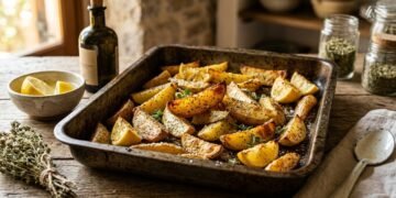Sem alho, sem páprica: os gregos preferem colocar isso em suas batatas assadas