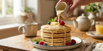 Basta adicionar leite condensado para transformar panquecas simples em uma receita leve e fofinha