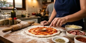 Como fazer pizza caseira sem fermento biológico, sem decansar e sem sovar