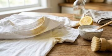 Como remover manchas amarelas de camisas brancas com itens da cozinha