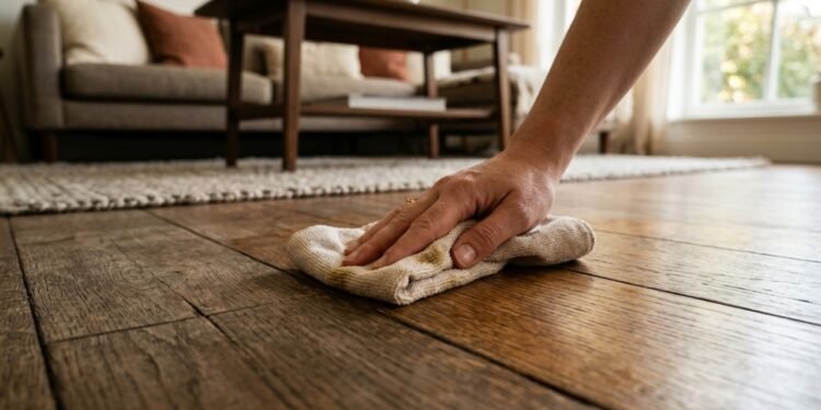 O ingrediente de cozinha que ajuda a deixar pisos de madeira mais limpos e brilhantes sem gastar muito