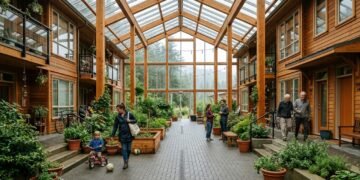 O primeiro complexo de cohousing construído no Canadá fica dentro de uma estufa gigante: mais seguro, mais acessível a pé e resistente às intempéries