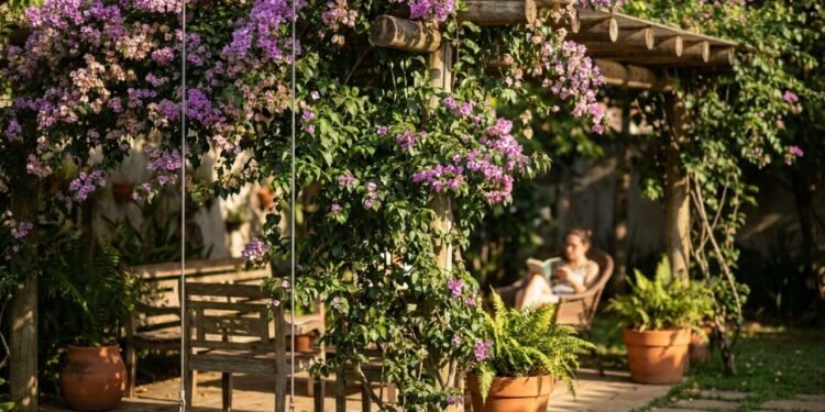 A trepadeira perfumada que transforma qualquer pergolado em um refúgio florido e colorido