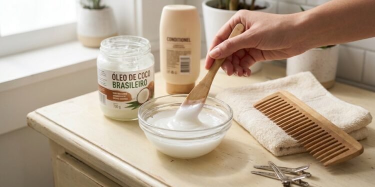 Como fazer pré-shampoo com óleo de coco para hidratar o cabelo profundamente