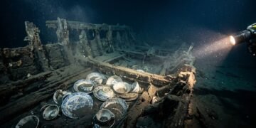 O mistério do navio fantasma com porcelana intacta no abismo marinho