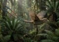 A ave pré-histórica que desafiou a evolução com uma cauda gigante e pouco prática