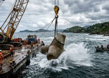 Um projeto monumental acaba de lançar 227 blocos de concreto para criar uma estrutura gigantesca no mar