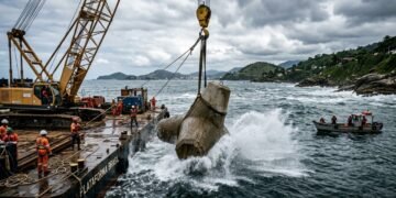 Um projeto monumental acaba de lançar 227 blocos de concreto para criar uma estrutura gigantesca no mar