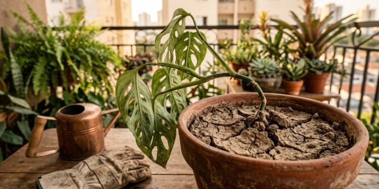 Seu vaso está seco mesmo com regas? O segredo para recuperar a terra que parou de absorver água