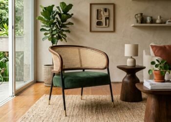 Esta cadeira elegante está chamando atenção na decoração por unir textura, conforto e um visual atemporal