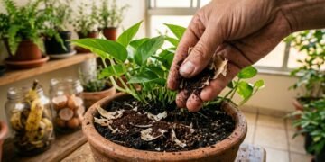 O que acontece quando você mistura borra de café com cascas de alho nas plantas