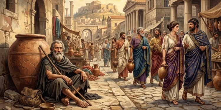 Diogenes, filósofo: "A pobreza é uma virtude que se aprende por si mesma."