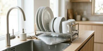 O método japonês de secar louça que acaba com o pano molhado na cozinha