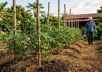 O espaçamento ideal entre tomateiros que aumenta a produção e deixa os frutos mais bonitos na horta