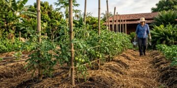 O espaçamento ideal entre tomateiros que aumenta a produção e deixa os frutos mais bonitos na horta