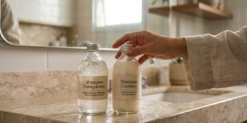 O mito do shampoo transparente: por que a cor do produto não decide se seus fios ficam realmente limpos