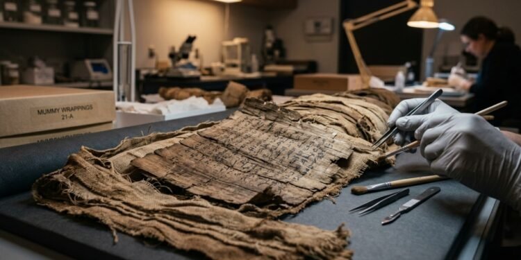 Manuscrito escondido em múmia infantil revela segredos da vida no Egito antigo