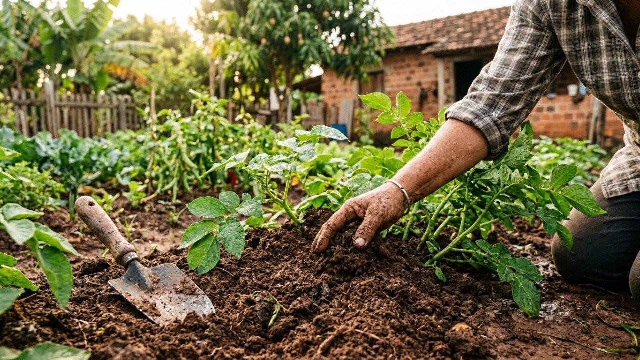 Poucos sabem, mas esse método ajuda a cultivar batatas maiores, saudáveis e sem desperdício