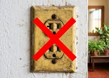 Tomadas amareladas entregam a idade da casa, mas um truque simples pode devolver aparência de novo