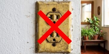 Tomadas amareladas entregam a idade da casa, mas um truque simples pode devolver aparência de novo