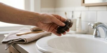 A quantidade de fios no banho revela quando a queda pode estar ligada à saúde do corpo