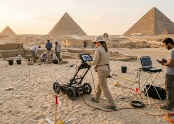 Anomalia descoberta perto das pirâmides de Gizé intriga arqueólogos do mundo inteiro