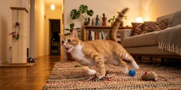 O que pode significar quando seu gato fica correndo pela casa durante a noite