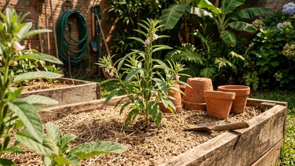 O gergelim não precisa ficar só na cozinha: ele pode nascer no jardim e surpreender com flores delicadas