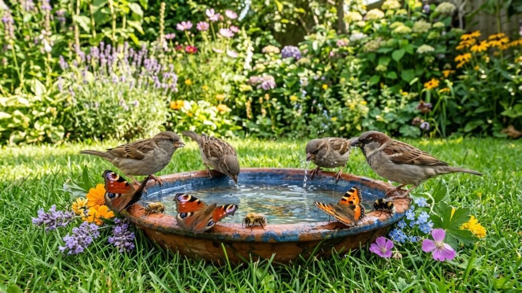 O jardim pode virar um refúgio para animais no calor extremo